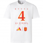 Adidas Euro V&otilde;itja T-s&auml;rk Hispaania Meeskonna Logo T&auml;hed Numbrid Tr&uuml;kk &Uuml;mar Kael L&uuml;hike Varrukas Jalgpallis&auml;rk Meeste Topid Valge KA0565 L