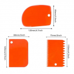 3 tk/komplekt Plastikust taignanuga K&uuml;psetus-kondiitritooted T&ouml;&ouml;riistad glasuur Fondant Kaabits Kaunistamine Tavaline Siledad Spaatlid L&otilde;ikurid Koogit&ouml;&ouml;riist roosa