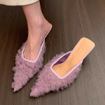 Moodsad Terava Otsaga Kontsaga Sussid Naistele Elegantsed Mules Kingad Keskmise Kontsaga Sandaalid 2025 Moodsad Pl&auml;tud Suvised Kingad Uued Luksuslikud Naiste Kingad 34 lilla