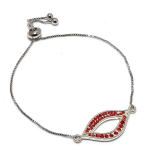 Natural Garnet Faceted Gemstone Handmade 925 Sterling Silver Bracelet 7-8 k0d76