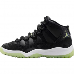 Air Jordan 11 Retro PS Must Tumepruun Laste Tossud Hall Valge V&auml;heselt-Volt IB1379-001 29.5