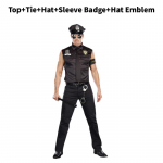 T&auml;iskasvanute kost&uuml;&uuml;mid Halloweeni Ameerika Politsei Mustusekollaseks m&auml;&auml;rdunud politseiniku s&auml;rk Luksuslik Cosplay riietus