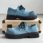Meeste Briti Retro Lai &Uuml;mar Nina Derby Kingad V&auml;litingimustes &Auml;ri Platvorm Meeste Kingad Paks K&uuml;ljelt&otilde;mblukuga Vabaaja Nahast Kingad Zapatos Hombre 42 sinine