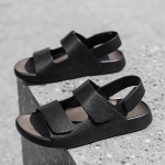 Klassikalised Meeste Retro V&auml;litingimustes Nahast Sandaalid Meeste Suvised Uued Kontorisandaalid K&otilde;rge Kvaliteediga L&otilde;hestatud Veisenahast Ranna Libisemisvastased Meeste Sandaalid 44 black