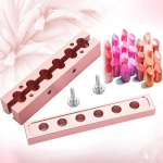 12.1 DIY huulepulga vorm alumiiniumisulam roosakuld kahekordne kasutus huulepalsami valmistamise t&ouml;&ouml;riist 4-hole pink