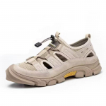 meeste vabaaja terasest varbakatted t&ouml;&ouml;jalatsid suvine turvajalats t&ouml;&ouml;taja hingavad t&ouml;&ouml;riistakingad turvajalatsid turvalised jalatsid 5.5 beež