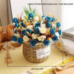 P&auml;evalill Roos Ikebana Siidist Kimbud: Kunstlilleseade kaunistus blue