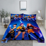 K-Pop D-Deemonik&uuml;tid 3D Digitaalne Lamevoodipesukomplekt Tr&uuml;kitud Magamistoa Voodilina Padjap&uuml;&uuml;r Voodipesukomplekt Kodu Kaunistamiseks 200X230cm(3Pcs)
