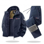 S&uuml;gis Talv Spordir&otilde;ivaste Komplekt Meeste Retro Treening Paks Fliisjakk + P&uuml;ksid Kaheosaline Komplekt Vabaaja Suusajooksu Jooksu Spordidress XL