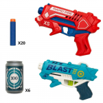 Pack de 2 Pistolets &agrave; Fl&eacute;chettes Mousse - S&eacute;curis&eacute;s - 20 Fl&eacute;chettes - 6 Cibles - Pour Enfants &agrave; Partir de 6 Ans valge