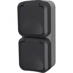 Double prise - QUARX - Aqua Pro - Ext&eacute;rieure, verticale, IP55, 250V, 16A hall