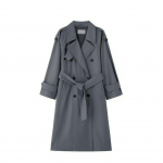 2025 Keskpikkune Khaki Pariisi TRENCH-mantel: Briti-inspireeritud vabaaja elegants S (Recommended for 85-99 lbs)