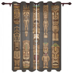 Viking mustriga aknakardin elutuppa Magamistoa Luksuslik koduk&ouml;&ouml;k Sisustusesemed Kardinad 135W x 60H(cm)