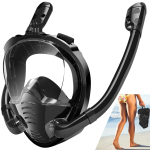 Kahe toruga t&auml;isn&auml;oga snorgeldamismask Uue hingamisrežiimiga 180&deg; panoraamne uduvastane sukeldumismask Kuiv &uuml;laosa s&uuml;steem t&auml;iskasvanutele teismelistele L/XL black