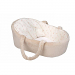 Nacelle pour poup&eacute;e - Arias - Collection Elegance - Beige avec fleurs - Coussin inclus - Matelas inclus - 40x30x17 cm