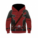 Deadpool 3D Huppar Lastele, Superkangelase Anime Pullover, Mugav Hingav Dressipluus Topid XS punane must v&auml;rv