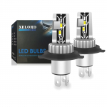 XELORD H4 High/Low LED-esitulede pirn, Kiirstart, K&otilde;rge heledus, 6000K, Valge, LED-pirn, S&otilde;idukile valge