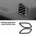 Carbon Fiber Car trument Panel Left Right Air Outlet Vent Trim Frame Decoration Sticker For Mercedes Benz GLA CLA A B Class must