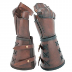 Keskaegne Kiiver Mootorrattakindad Laiad Mansetid K&auml;ekaitsmed Mehed Steampunk S&otilde;dalane Kindad Renessanss Templir&uuml;&uuml;tlid Nahk Paelad One Size pruun