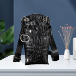 Pouch with Belt for Hairdressers, Salon Hair Barber s Shear Hairdressing Holder Case Bag, PU Leather Alligator black