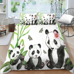 Panda karu voodipesu kollektsioonid Loomade tekikott &Uuml;heinimese, kaheinimese, v&auml;ikese suurusega ja padjap&uuml;&uuml;r Kodu tekstiil 3D prindiga Voodiriided lastele Laps 70x133cm 2pcs