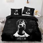 2Pac Voodipesukomplekt &Uuml;heinimese Twin T&auml;ism&otilde;&otilde;dus Queen King Suurus Tupac Amaru Shakur Voodikomplekt T&auml;iskasvanu Laste Magamistuba Tekikoti Komplektid 3D Prindiga 043 AU Single(140*210cm)3pcs