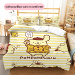 Pompompurin Muster Voodipesu Tekikott Komplekt Kodu Kaunistus Kingitus (1 * tekikott + 2 * padjap&uuml;&uuml;ri ilma s&uuml;damikuta) 135x200cm