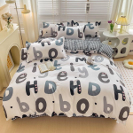 G5Z Meeste Minimalistlik Aloe Puuvillane Harjatud Triibuline Ruuduline Voodipesukomplekt - Voodilina & Tekikott 1.0m Bed (3-piece) Duvet 150x200