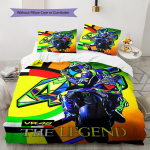 Vr46 Mootorrattakujundusega Voodipesu Tekikomplekt Tekikate Padjap&uuml;&uuml;r Kodukaunistus Kingitus (1 * tekikott + 2 * padjap&uuml;&uuml;ri, ilma s&uuml;damikuta) 135x200cm