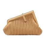 Fendi First &Uuml;legabariidiline F Metallklamber Eemaldatav &Otilde;larihm Kootud Vasikanahast Risti-keha Sidurikott V&auml;ikesed Naiste K&auml;ekotid 8BP129-APZ6-F15KR Basic Set (Bag+Dust Bag)