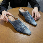 Denim Sandaalid Vabaaja K&otilde;rge Kontsaga Sandaalid Naiste Vintage Naiste Kingad Uus Mood Trend Kevad Suvi 2026 Sandalias De Mujer 35 sinine