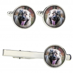 Caucasian Shepherd Dog, Caucasian Ovcharka - cufflinks and tie with your photo, a suit decoration, men's jewelry from the Art-Dog brand. h&otilde;be