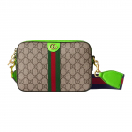 Gucci Ophidia Double G Logo T&otilde;mblukuga L&otilde;uend ja Nahast &Auml;&auml;ris &Otilde;lakott Meeste &Otilde;lakott Beež Eebenipuu Neoonroheline 699439-FADIC-9761 Basic Set (Bag+Dust Bag)