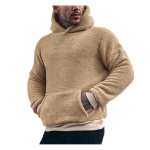 S&uuml;gis Talv Meeste Kapuutsiga Pusa Taskuga Kapuutsiga Pikkade Varrukatega &Uuml;hev&auml;rviline Fliisist Pullover Paks Soe Meeste Igap&auml;evane Vabaaja &Uuml;laosa XXXL khaki