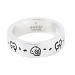Gucci Ghost Sweet Love Letter Graveeritud 6mm L&auml;ikiv 925 H&otilde;bedast S&otilde;rmus Unisex s&otilde;rmused 477339-J8400-0701 Box+Shopping Bag-Dust Bag+Box+Shopping Bag,12