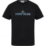 Stone Island FW24 T&auml;hekujuline Logo Minimalistlik Mugav L&uuml;hikeste Varrukatega T-s&auml;rk Meeste Topid Must 81152NS80-0-V0029 L