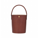 Longchamp &Eacute;pure 17 Logoga Reljeefne Allkirjastatud L&uuml;hikese K&auml;epidemega Koppkott Naiste k&auml;ekotid Pruun 10161HYZ035 Basic Set (Bag+Dust Bag)