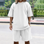Suvine Meeste &Uuml;likond Lihtne &Uuml;hev&auml;rviline Vabaaja L&otilde;tv Suur Suurus L&uuml;hikeste Varrukatega T-s&auml;rk L&uuml;hikesed P&uuml;ksid Hiphop Mood Meeste R&otilde;ivad 2 T&uuml;kki M valge
