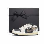 Jordan Air Jordan 1 Libisemisvastased Kulumiskindlad Madalad Vintage Korvpallijalatsid Naiste Valge Must Pruun DC0774-001(Team59-SBOX) 35.5