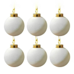 Keraamiline j&otilde;ulupall &Uuml;hev&auml;rviline Graffitiga DIY Keraamilised pallid J&otilde;ulukaunistus Maalimispall Laste Pusle Joonistamine 8cm white