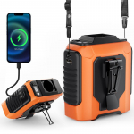 V&ouml;&ouml;le riputatav kaasaskantav ventilaator, USB-laetav, 3 kiirust, reguleeritav tugev tuul, h&auml;davalgusti ja pikk aku kestvus, v&auml;liventilaator 7200mAh oranž