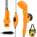 Matkadu&scaron;&scaron; 12V elektriline v&auml;lidu&scaron;&scaron; kokkupandav &auml;mbrikomplekt reisimiseks autopesuks matkamiseks matkamiseks kollane