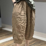 Suvised &Uuml;hev&auml;rvilised Puuvillasegust Linased Elastsed L&uuml;hikesed P&uuml;ksid Lahedad Retro Vabaaja P&uuml;ksid Harem P&uuml;ksid Naistele 2XL khaki