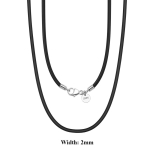 Effie Queen 2mm & 3mm Must v&otilde;i Pruun Nahast N&ouml;&ouml;r Kett Kaelakee 925 Sterling H&otilde;be Naistele Kaelakett Kaelakee Ehted SC62 60cm black