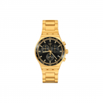 Swatch Metal Series Kvartsliikumisega 30M Veekindel Kell 43mm Must sihverplaadi Roostevabast terasest korpus Roostevabast terasest rihm Unisex kellad YVG418G Black Dial