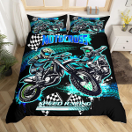Mustusekrossi Tekikate Komplekt Motokrossi V&otilde;idus&otilde;itja Voodipesu Komplekt Lastele Poistele Teismelistele V&otilde;idus&otilde;idu Mootorratta Tekikate Mootorratta Voodipesu 135x200cm