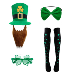 St. P&uuml;ha Patricku P&auml;eva Leprechauni Roheline M&uuml;ts Habemega Kost&uuml;&uuml;mi Aksessuaar Peo Kost&uuml;&uuml;m &Uuml;likonna M&uuml;ts Liblikp&uuml;ksid Habeme Kaelakee Aksessuaar Option 1 black