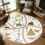 Laste dinosaurus ringikujuline ala vaip matt vaip kodu kaunistus multifilmimuster libisemiskindel p&otilde;randavaip elutoa magamistoa kaunistuseks 120cm x 120cm