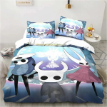 M&auml;ng Hollow Knight 3D Prinditud Mugav Tekikoti Komplekt Padjap&uuml;&uuml;r Toa Kaunistus Kodutekstiil Hollow Knights Tekikoti Komplekt US Twin(172x218cm)