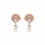 Swarovski Idyllia kesta kujuline s&uuml;nteetiline kuupmeetrik tsirkooniumiga roosakulla pinnatud imitatsioonkristallist imitatsioonp&auml;rlist k&otilde;rvar&otilde;ngad naistele valge 5689196 kuld